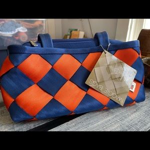 Maggiebag orange/blue seatbelts purse